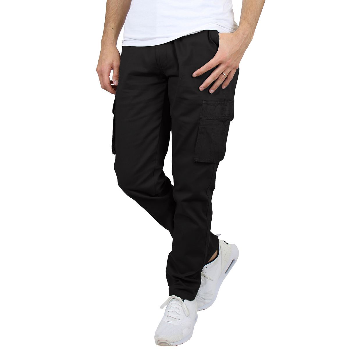 Men's Flex-Stretch Cotton Cargo Pants (1 to 3-Pack) - MCGP-3800 / BK / 40