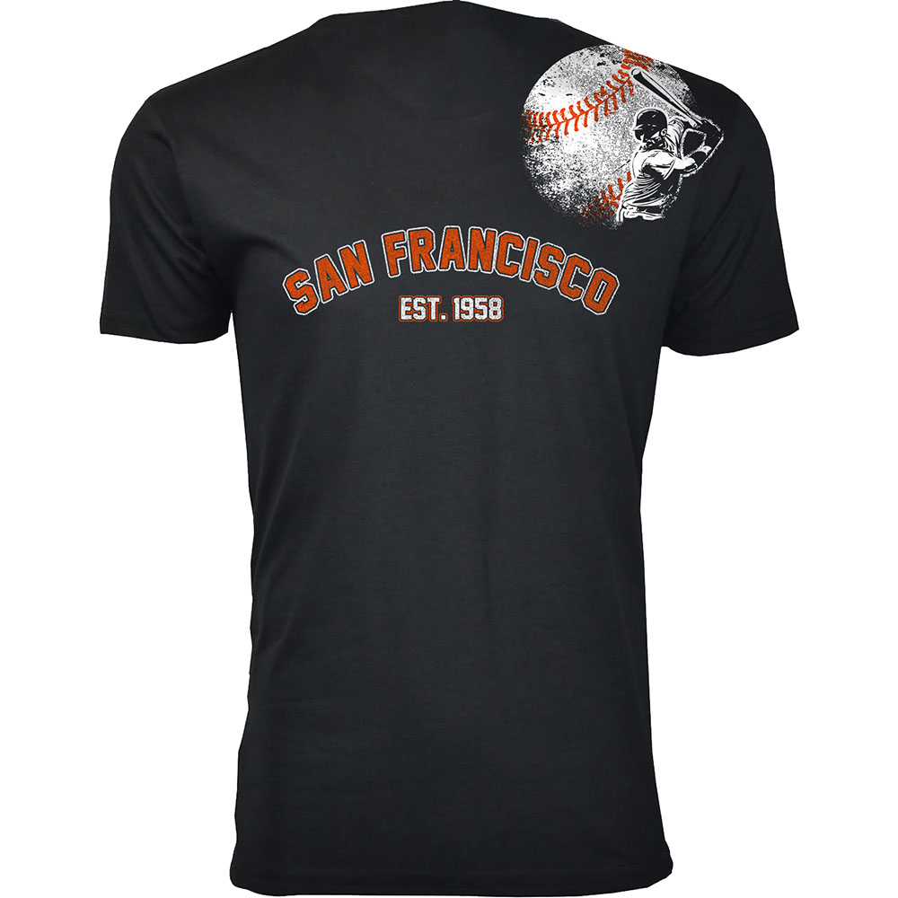 Men's Batter-up Baseball T-Shirt - San Francisco - Black / XL