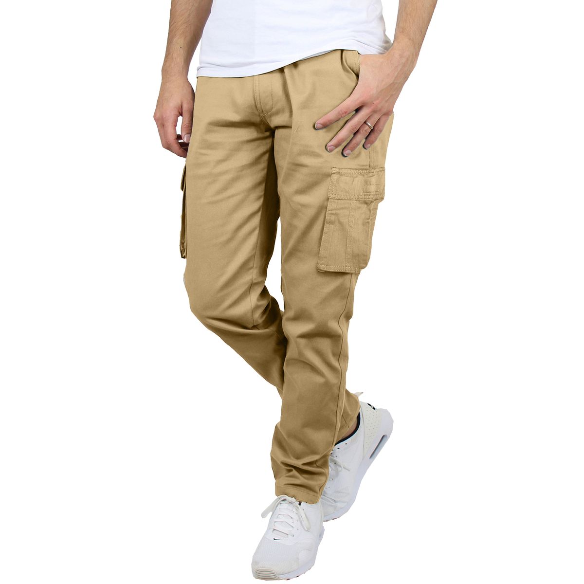 Men's Flex-Stretch Cotton Cargo Pants (1 to 3-Pack) - MCGP-3800 / KK / 40