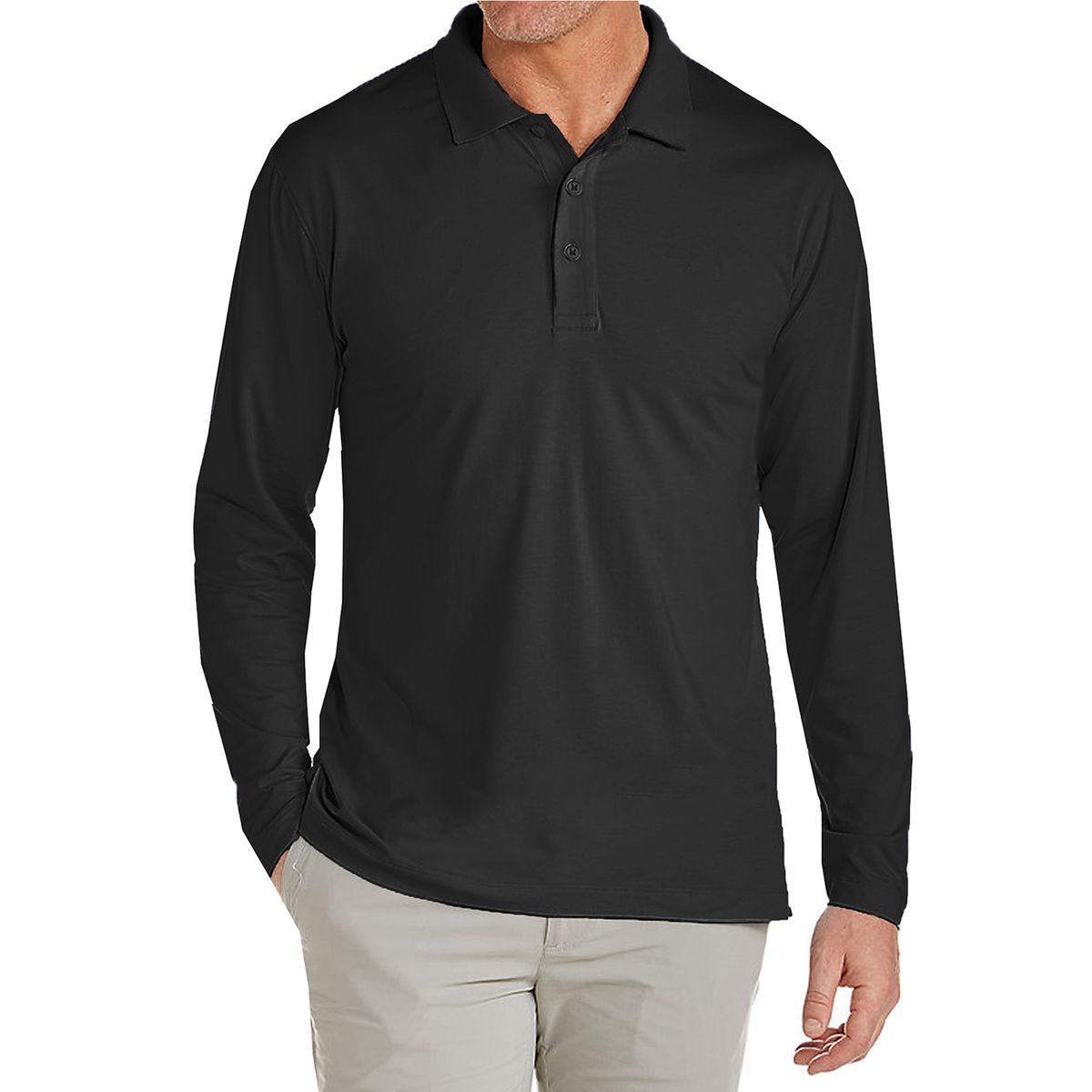 Men's Modern Fit Long Sleeve Collared Shirt (1 to 4-Pack) - JLPQ / BK / S
