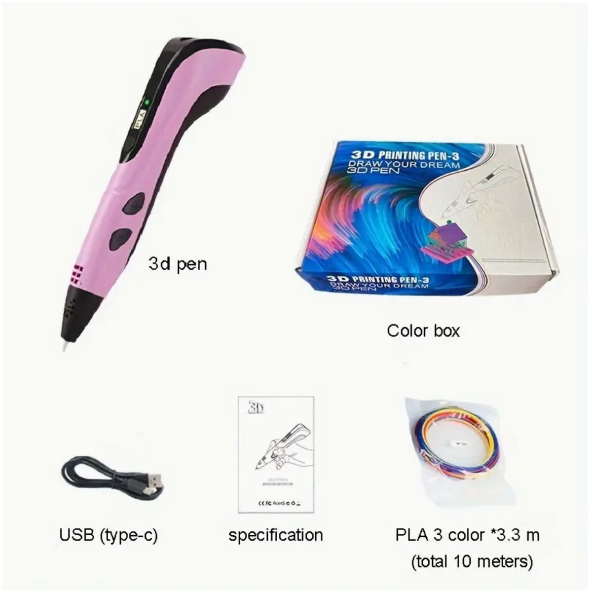 3D Printing Pen with PLA Filament - Pink