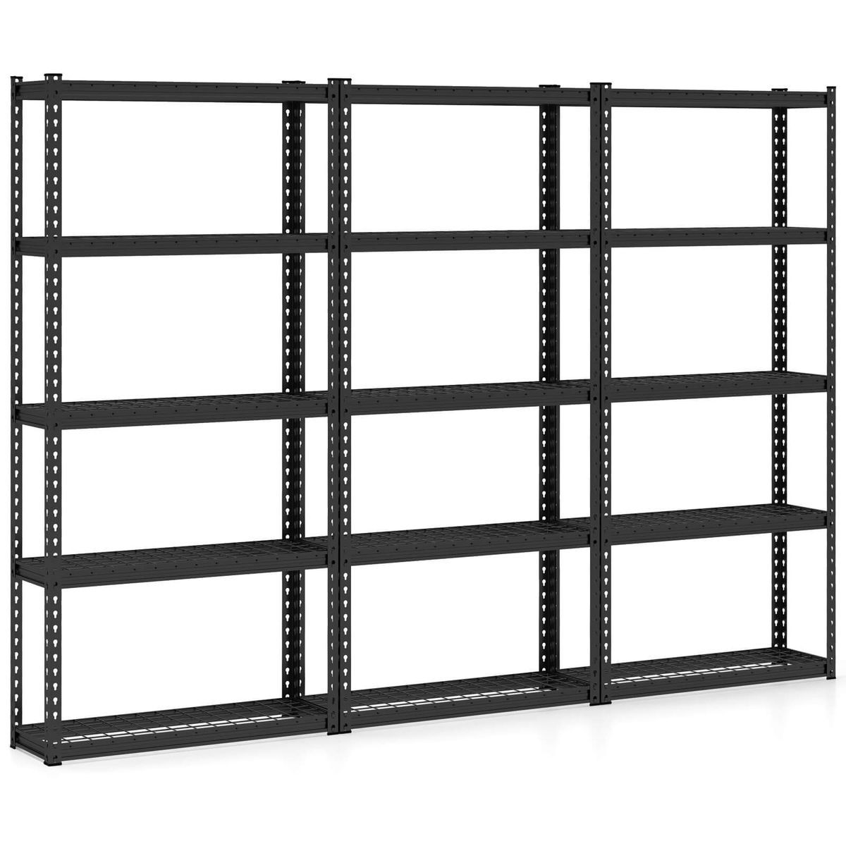 5-Tier Heavy-Duty Shelf Storage (1 to 4-Pack) - Shelf -3 Black
