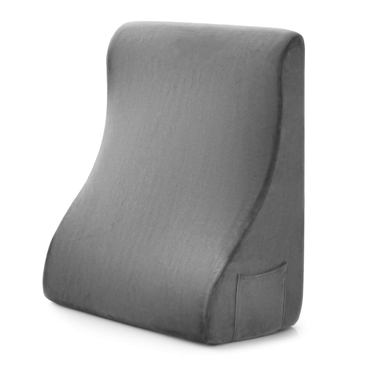 Bed Wedge Pillow with Side Pockets - Bed Wedge Pillow-Gray