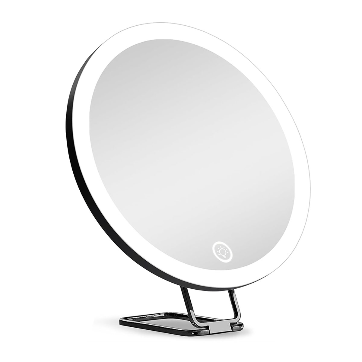 Compact 30X Magnifying Mirror with Dimmable LED & Tweezers - Laromni 30X Magnifying Mirror BLK