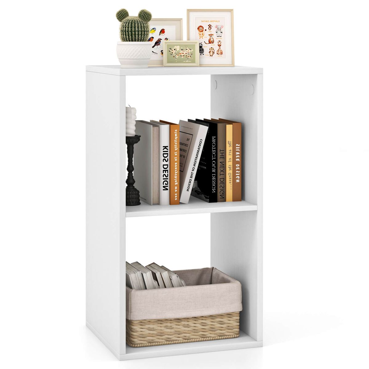 Modern Open-Back Bookshelf with Anti-Tip Kit - Bookcase-2 Cube