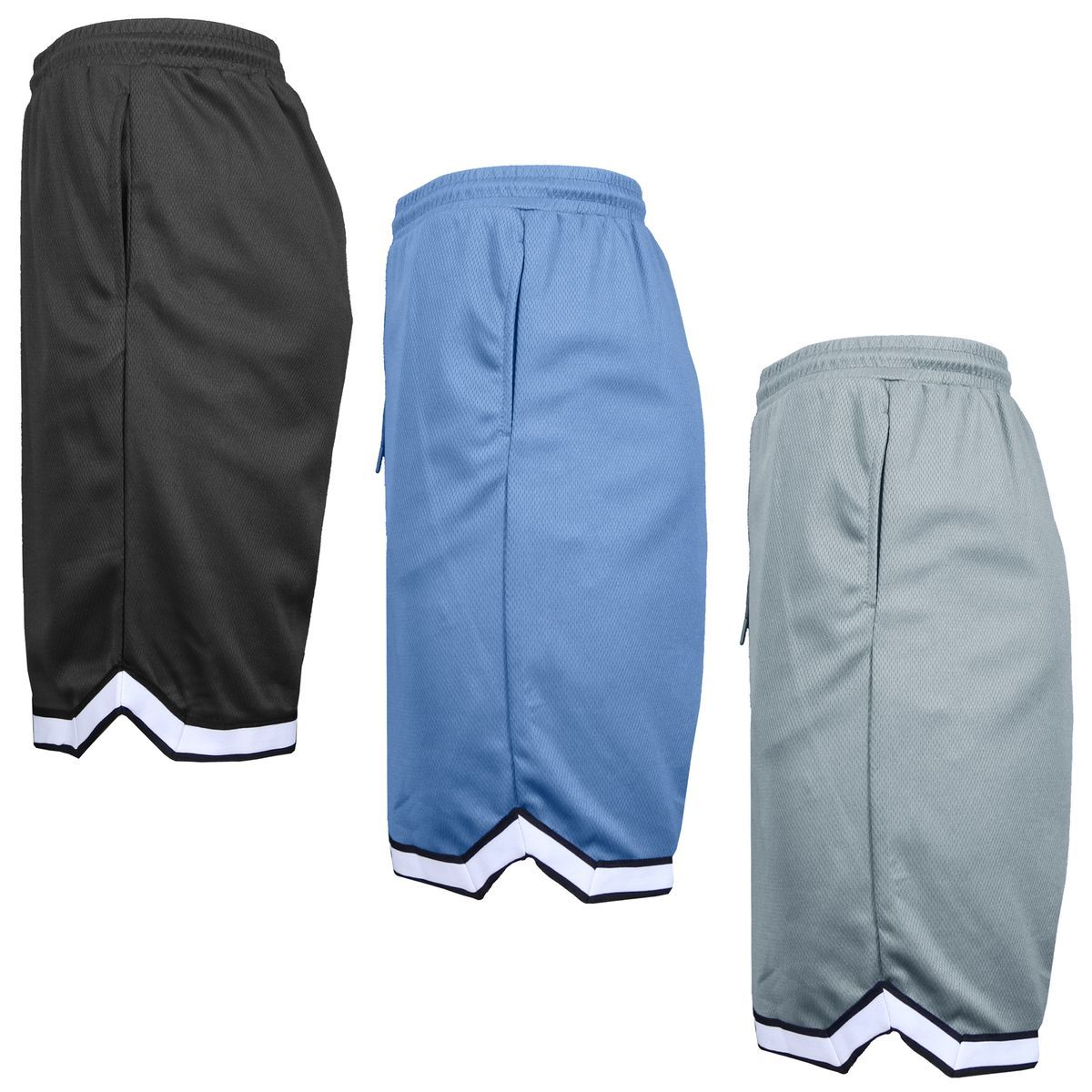 Men's Lightweight Breathable Moisture-Wicking Athletic Shorts - JMMS-3470-BK-CB-SV - L