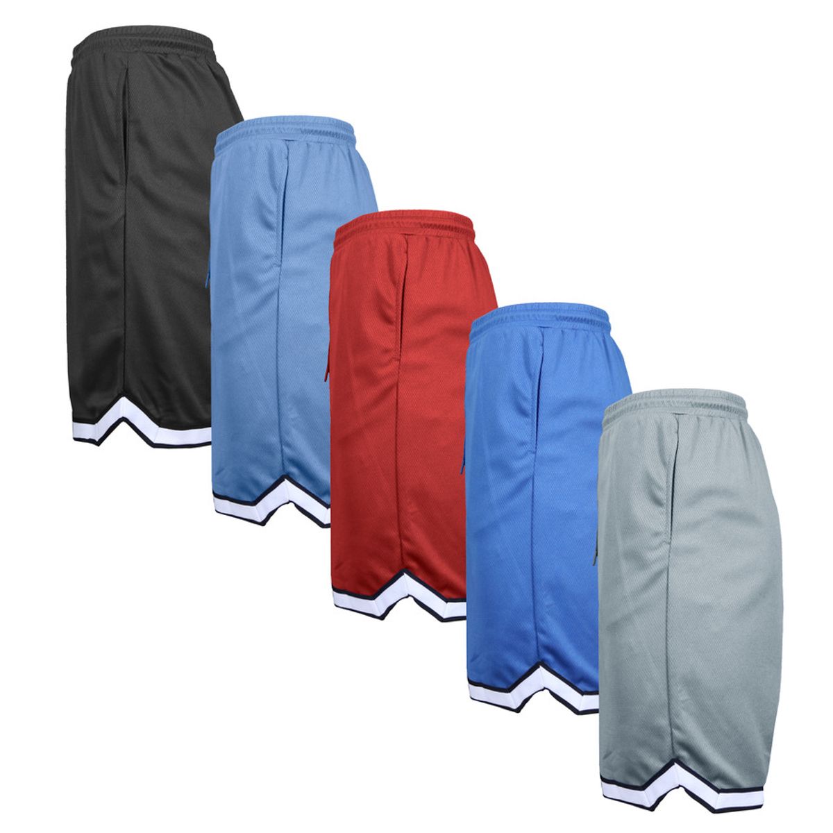 Men's Lightweight Breathable Moisture-Wicking Athletic Shorts - JMMS-3470-BK-RD-CB-RY-SV / L