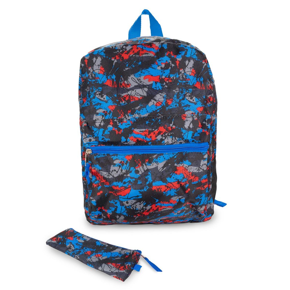 Kids' 16-Inch Printed Backpacks - Blue Red Camo 16"" Backpack and Crayola