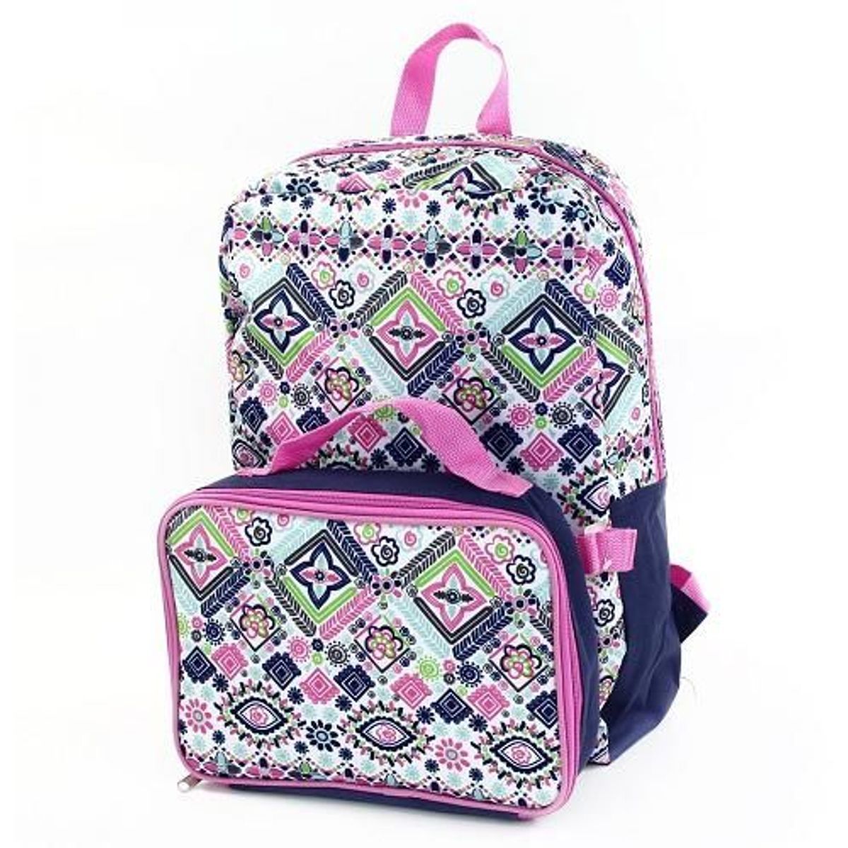 Kids' 16-Inch Printed Backpacks - Aztec Pink Lunchbag Backpack and Crayola