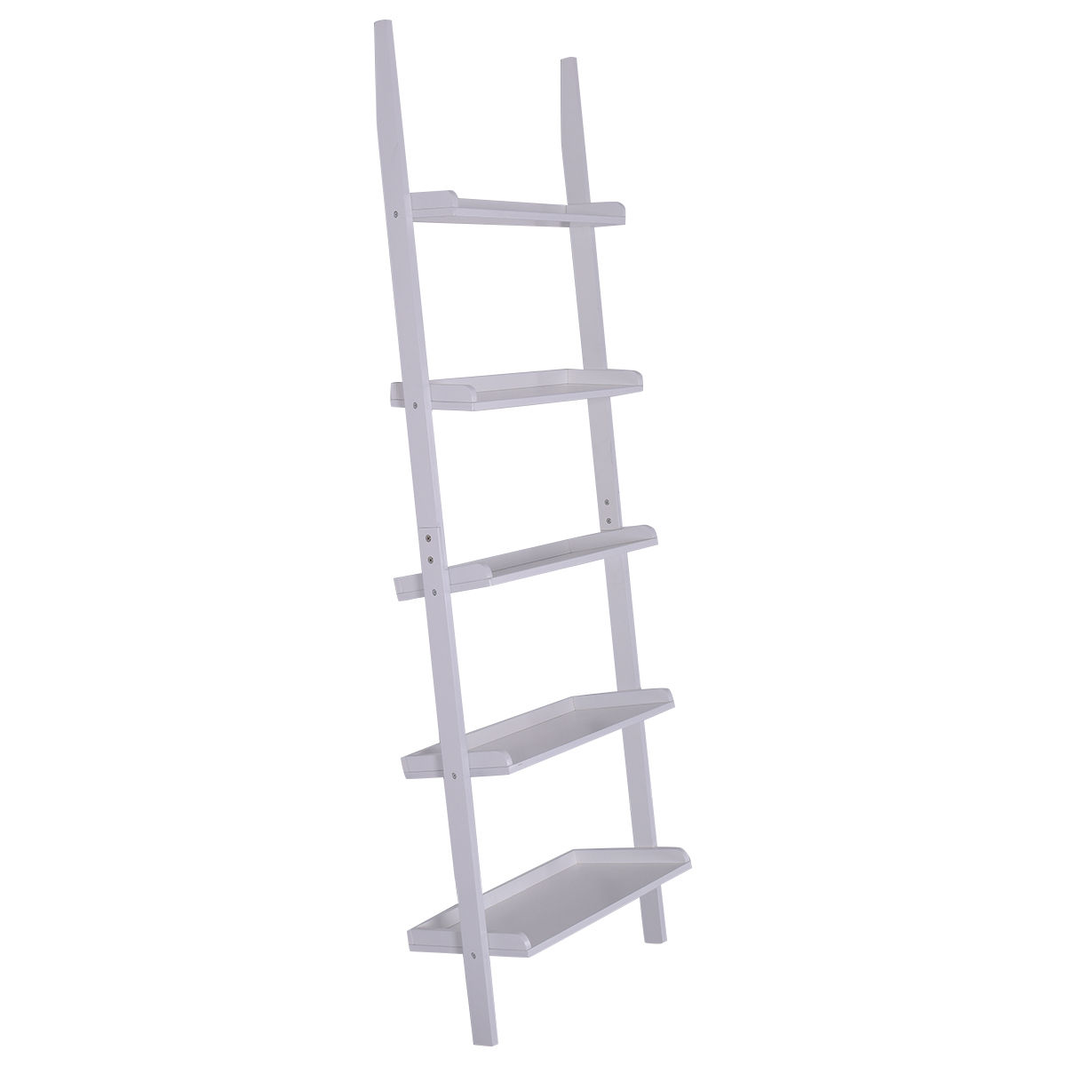 5-Tier Ladder Shelf with Open Shelves for Living Room and Home Office - Costway Versatile White 5-Tier