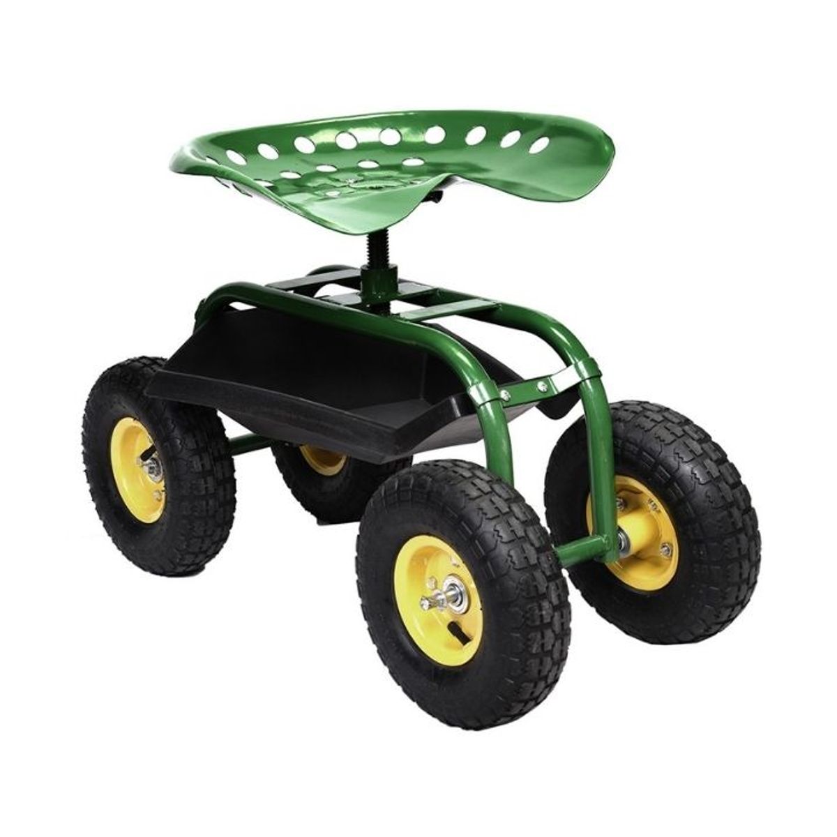 Rolling Garden Work Seat with Underseat Tray - Green