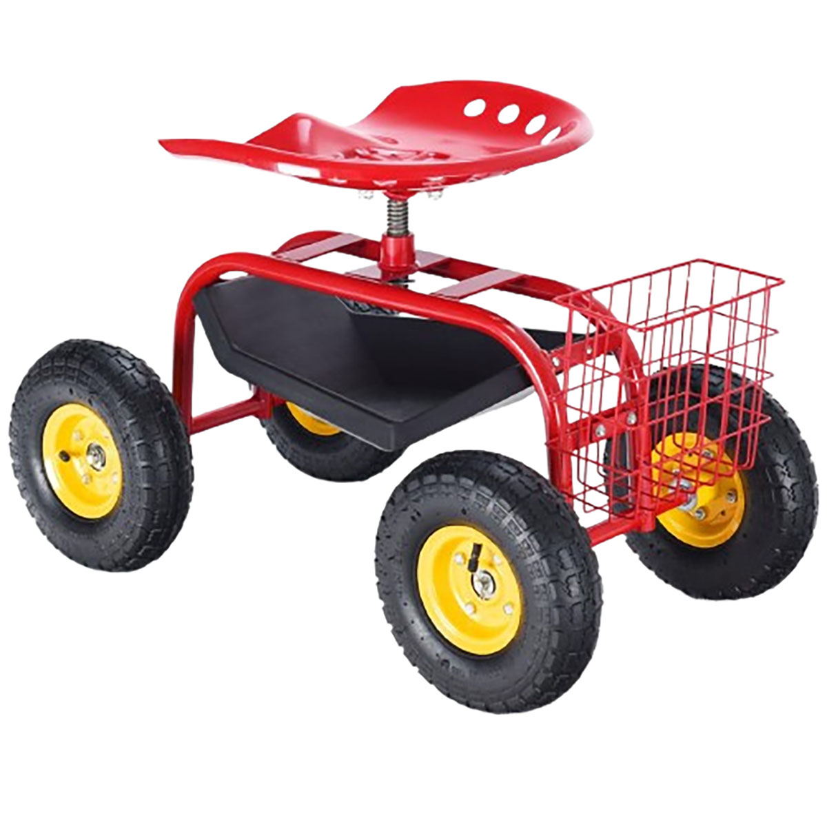 Rolling Garden Cart with Heavy Duty Tool Tray - Rolling Tray RE