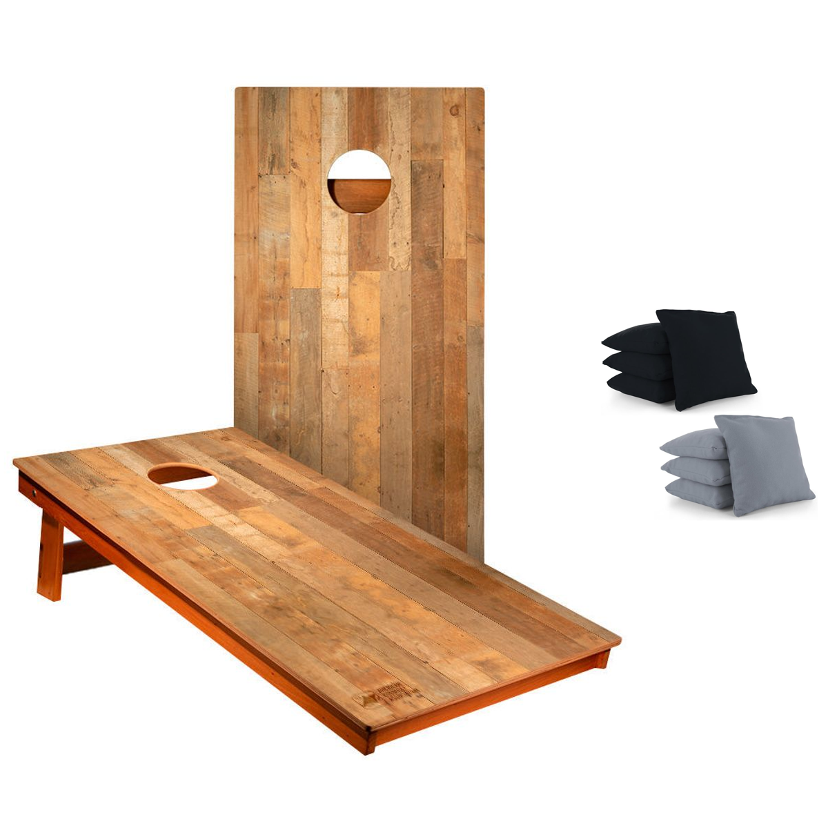 Distressed Wood Cornhole Boards (With or Without Bags) - Tailgate Size - 24" x 36" (RESIN Bags)