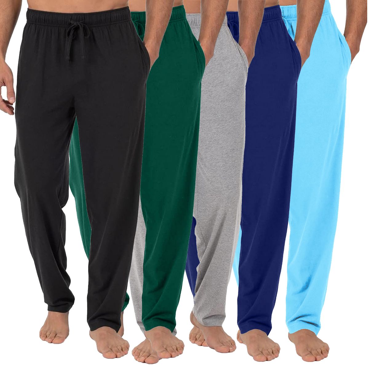 Men's Classic Lounge Pants (5-Pack) - G/MLPJ-700 - NV-HG-BL-BK-HT-M