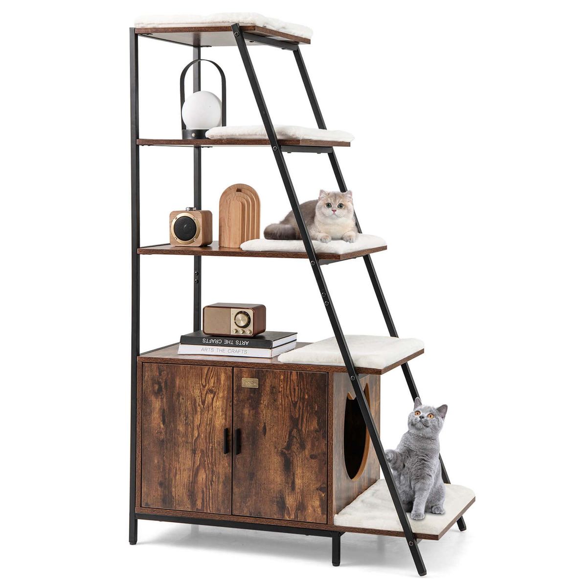 2-in-1 Large Cat Litter Box Enclosure  - Costway Large Cat Litter Box E