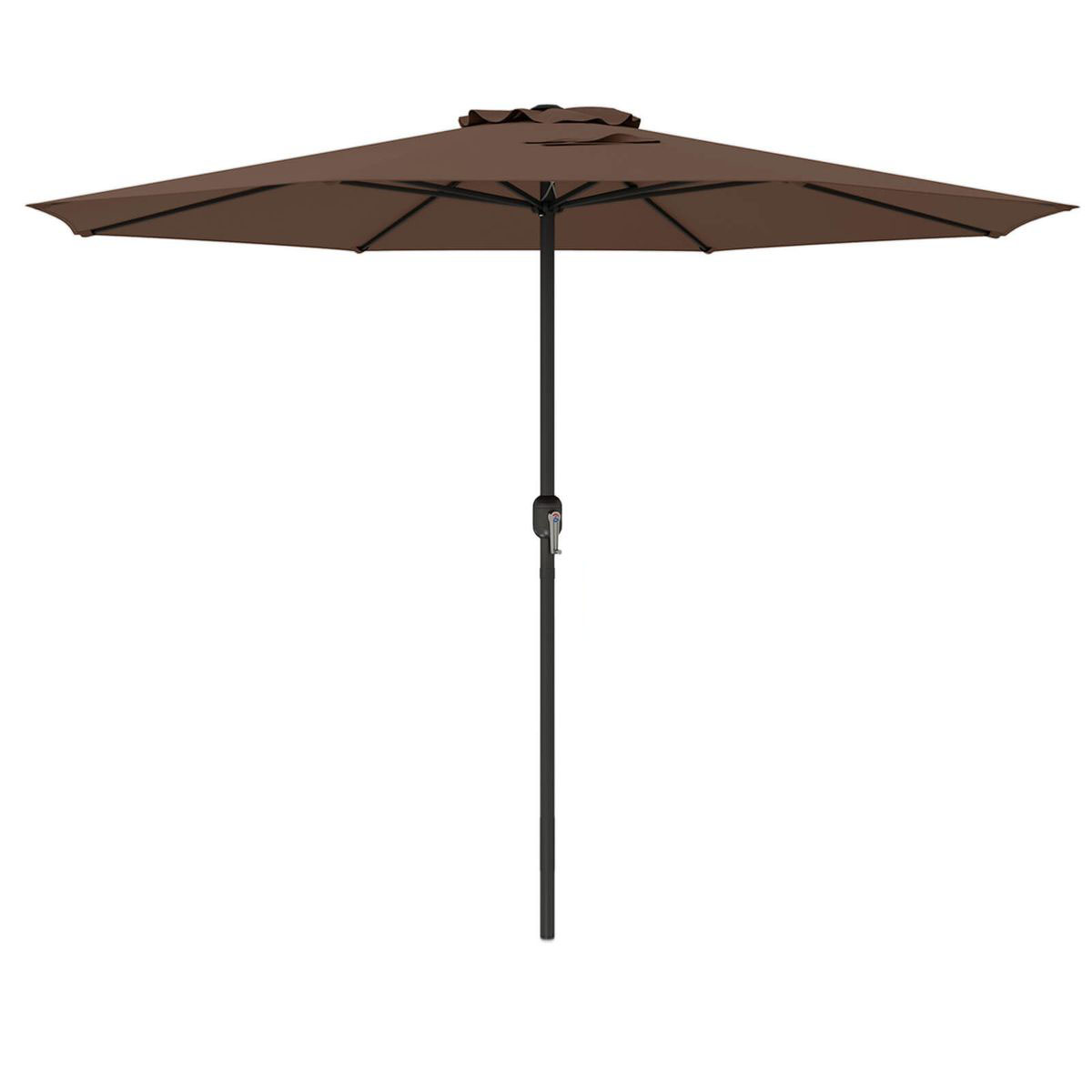 12-foot Patio Umbrella with Crank Handle - Market Umbrella-Coffee