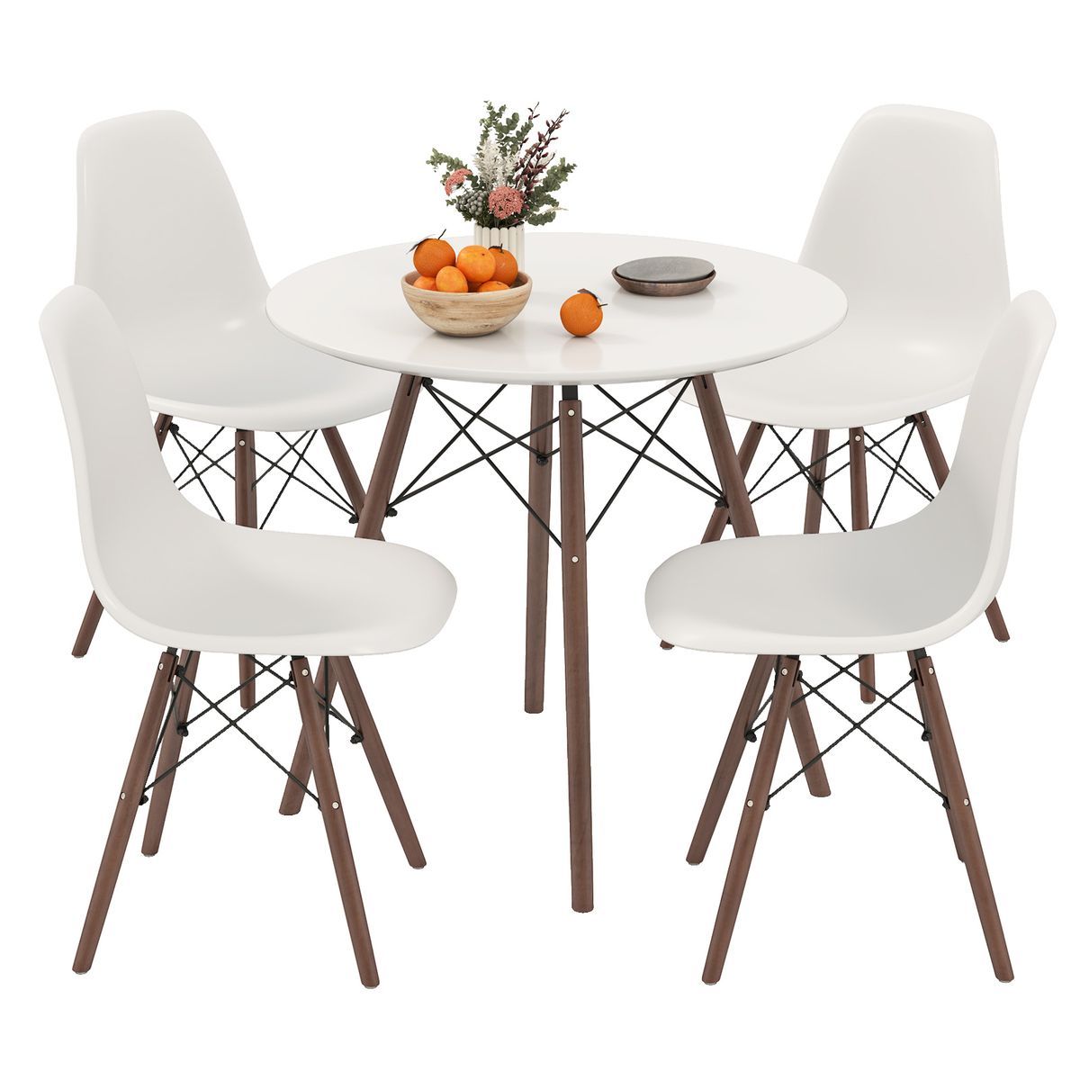 5-Piece Modern Dining Table Set - Costway Dining Table Set-Beige