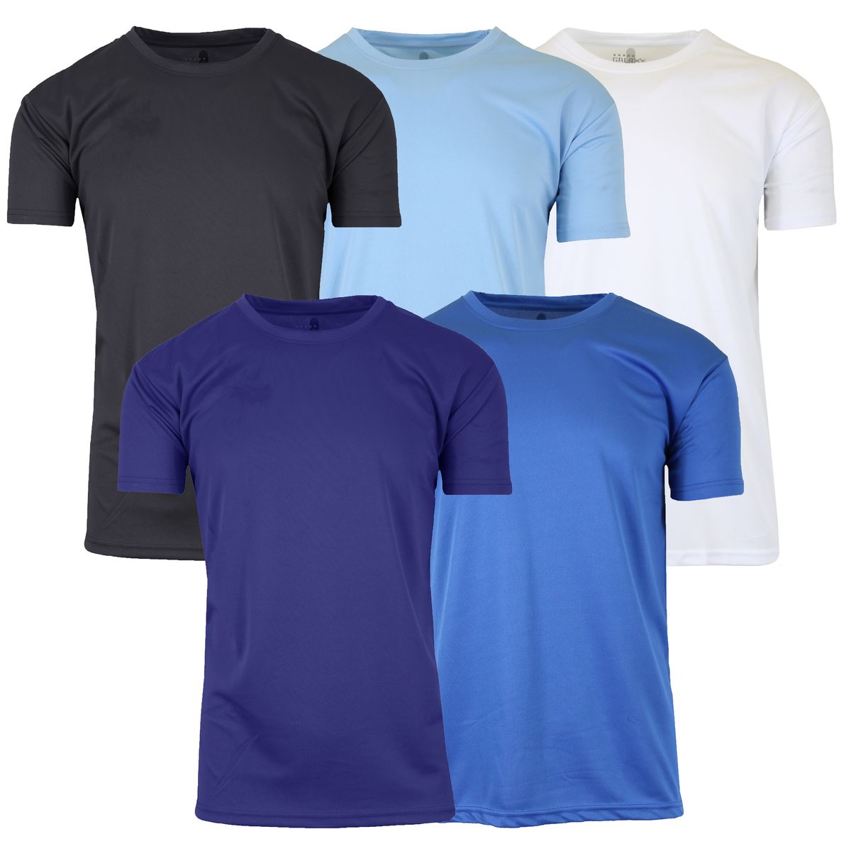 Men's Moisture-Wicking Wrinkle-Free Performance Tee (3 to 5-Pack) - MPT-100/BK-NV-MB-LB-WH/L