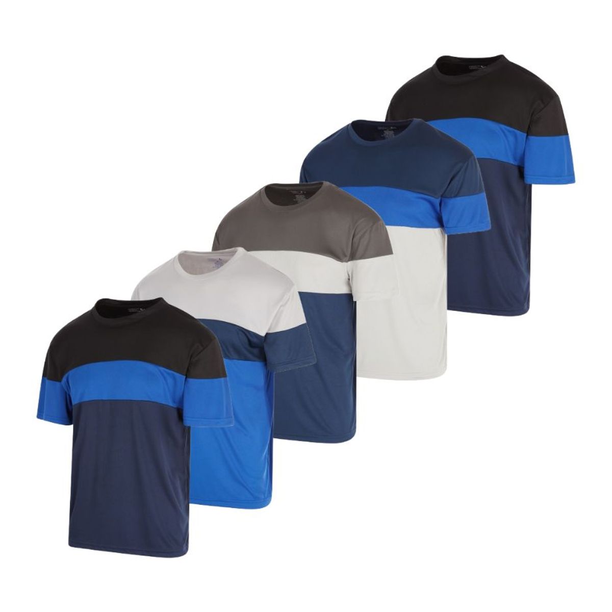 Men's Active Athletic Performance T-Shirt (5-Pack) - Set 2- Large