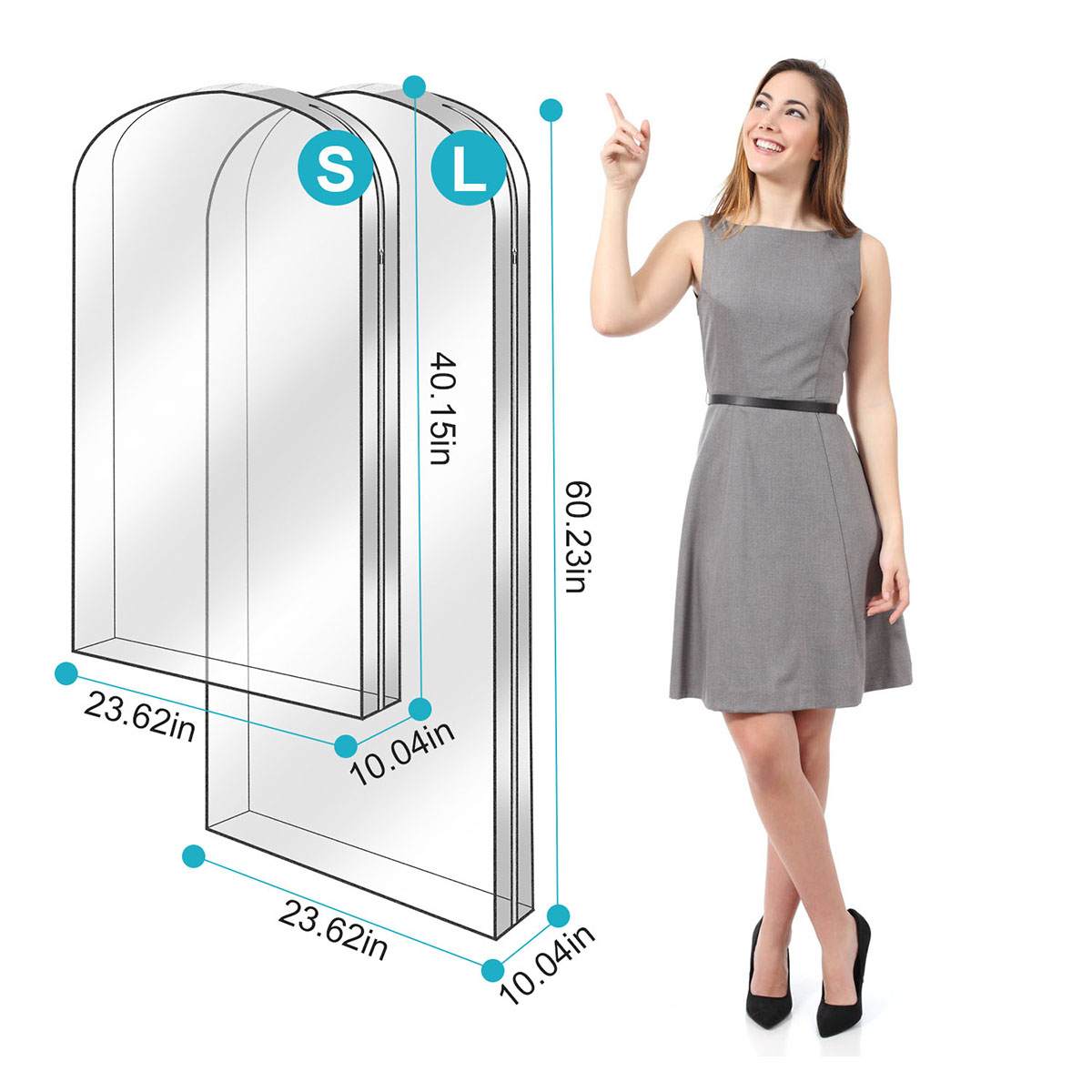 NewHome Garment Bags - Small or Large (5-Pack) - NewHome 5-Pack Garment Bags Small