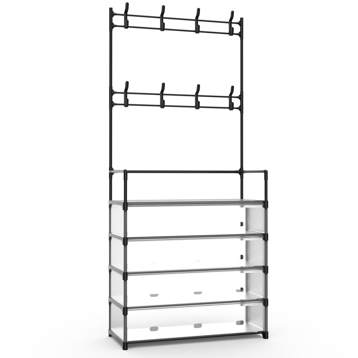 NewHome 5-Tier Entryway Hall Tree - NewHome 5-Tier Entryway Hall Tree Black