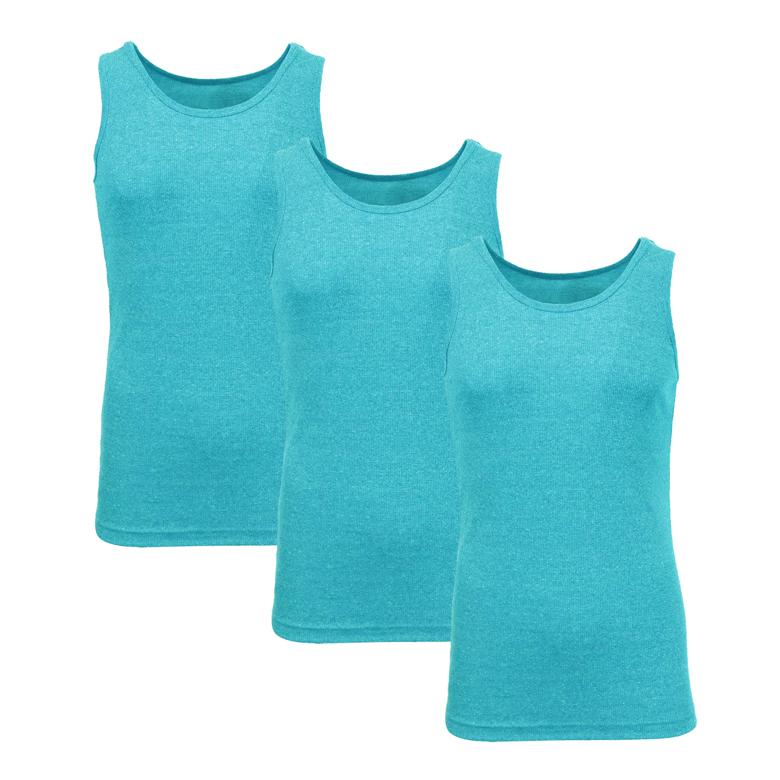 Men's Heavyweight Ribbed Tank Top (3-Pack) - MTT-1000 - AQ-AQ-AQ - 2XL