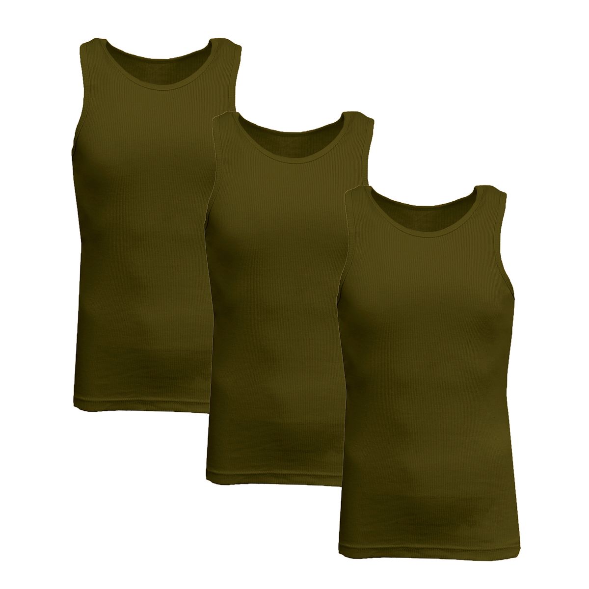 Men's Heavyweight Ribbed Tank Top (3-Pack) - MTT-1000 - OL-OL-OL - XL