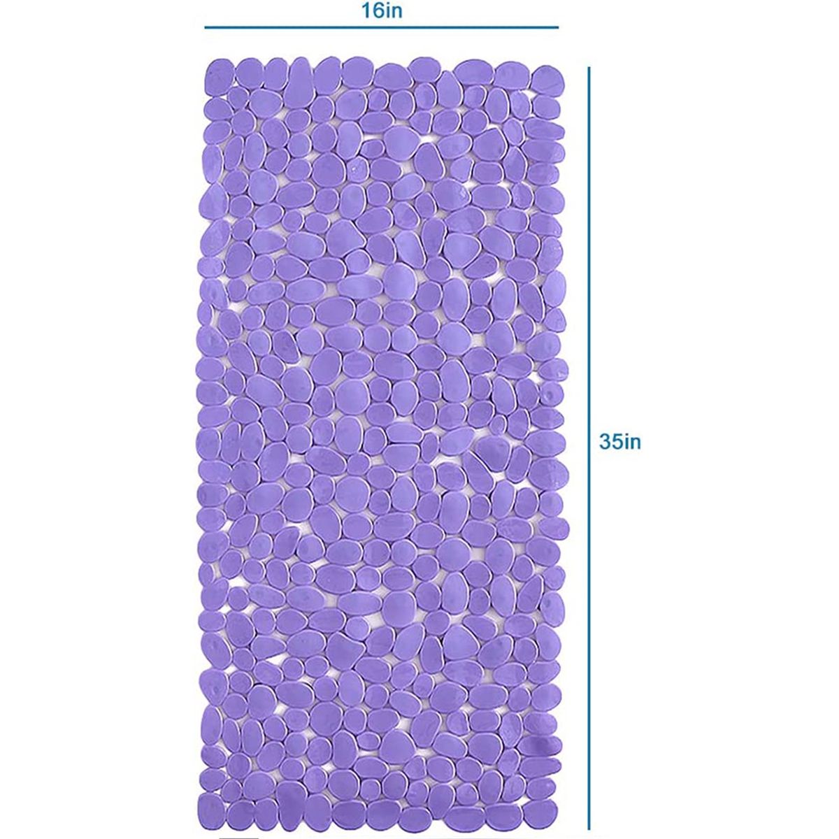 Extra-Large Non-Slip Bath Mat with Suction Cups - Purple Pebble
