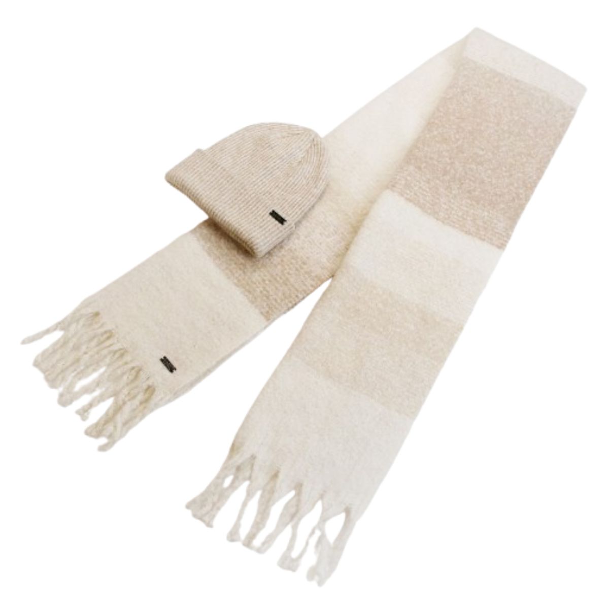 Nicole Miller Women's Beanie and Scarf Set - Camel