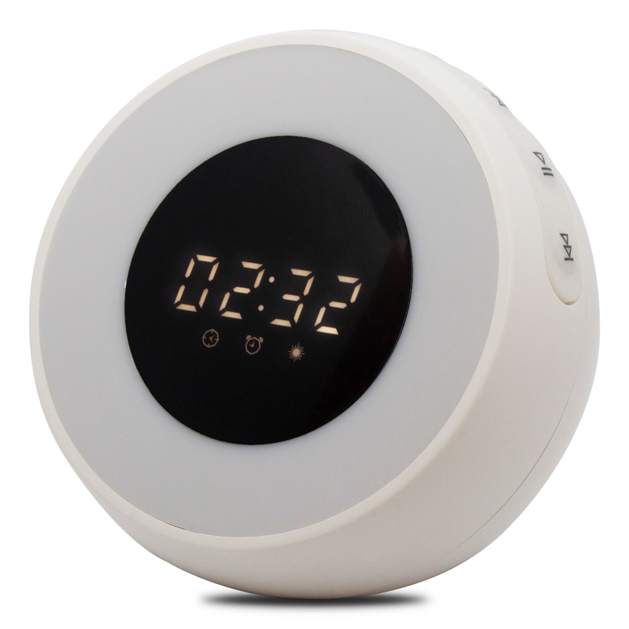 LED Alarm Clock BT Speaker with Built-in Purifier & Sound Machine - White