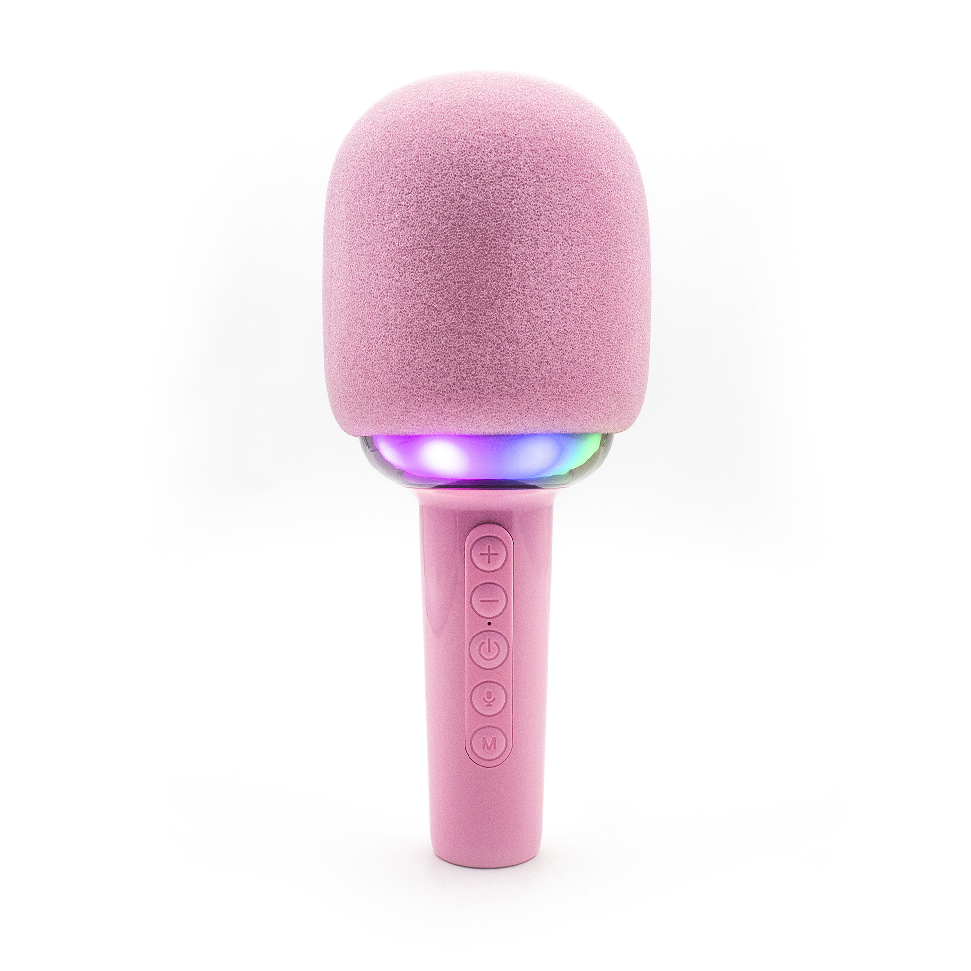Bluetooth Karaoke Microphone with RGB Lights & Voice Changer - Pink