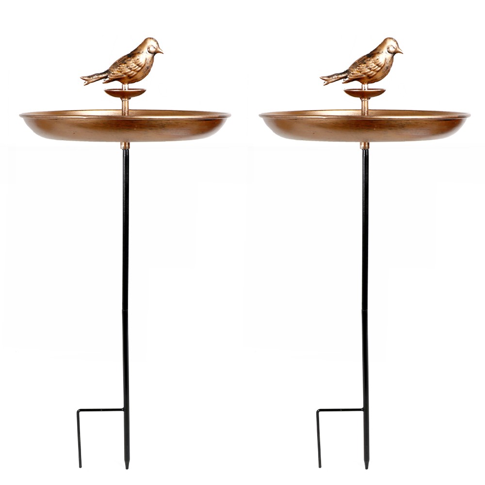 Interchangeable Bronze Butterfly & Bird Bath (1 or 2-Pack) - 2 Pack Bird Bath