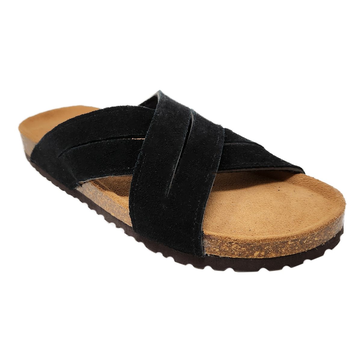 Gaahuu Women's Leather Crisscross Sandals - black 10