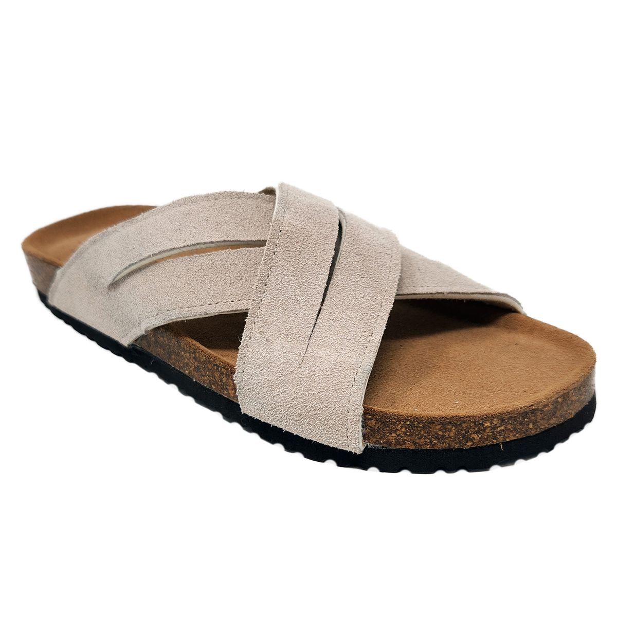 GAAHUU Women's Leather Crisscross Sandals - tan 7