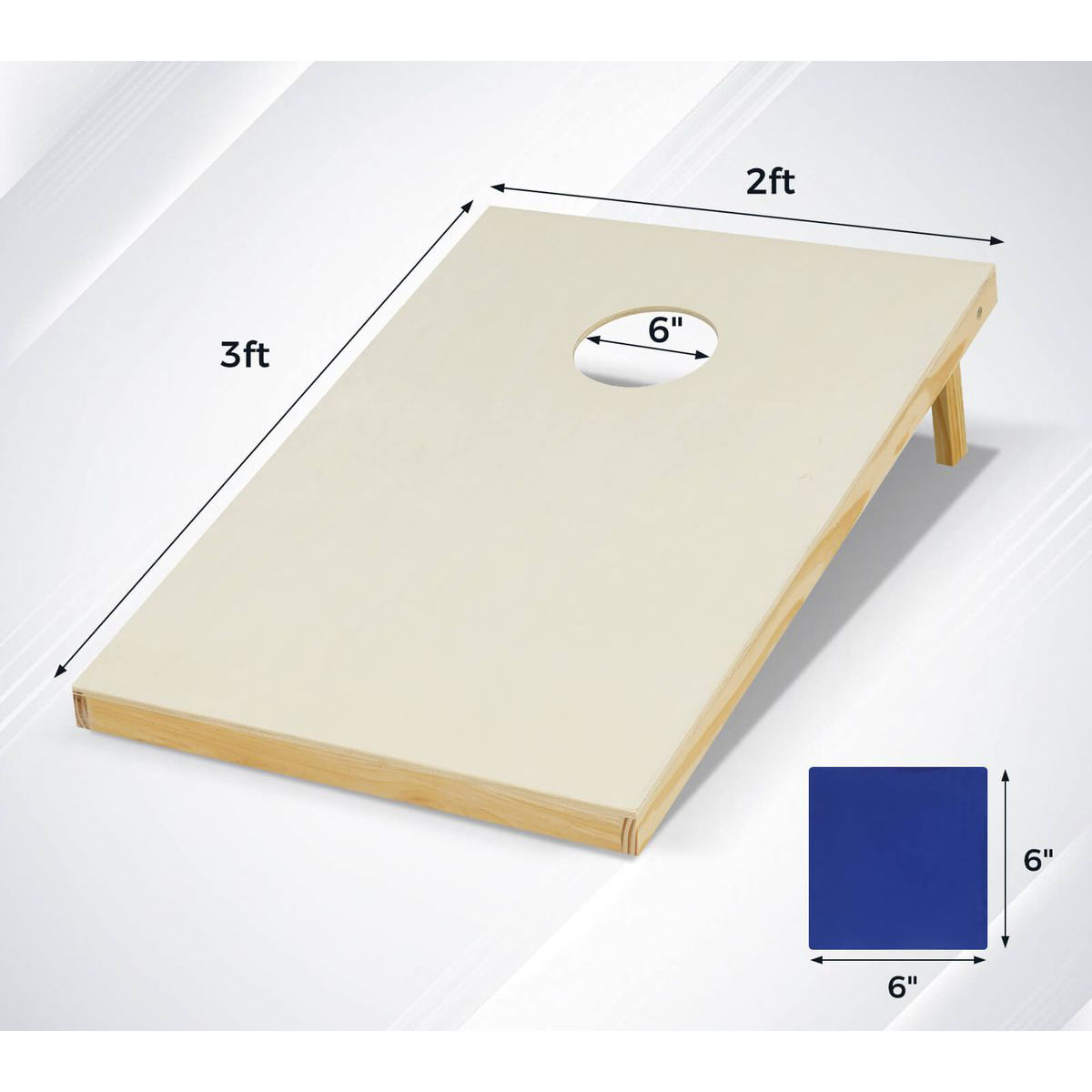 Solid Wood Portable Cornhole Game with 8 Bags (2 Sizes) - 3' x 2' Cornhole