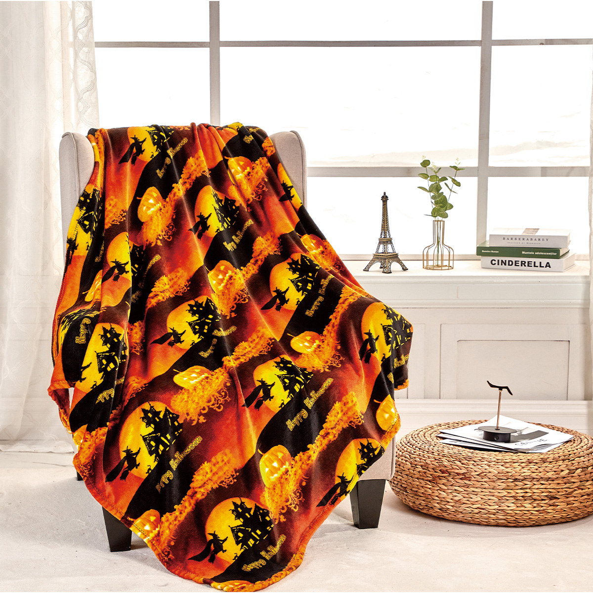 50 x 60-Inch Microplush Holiday Throw Blanket - Halloween
