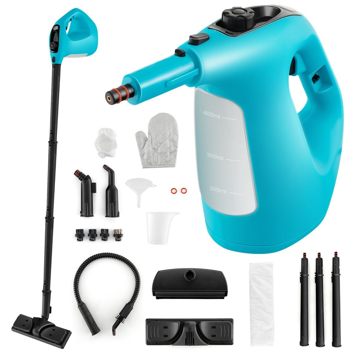 1400W Handheld Steam Cleaner with 17-Piece Accessory Kit - Cleaner Steam Mop-Blue