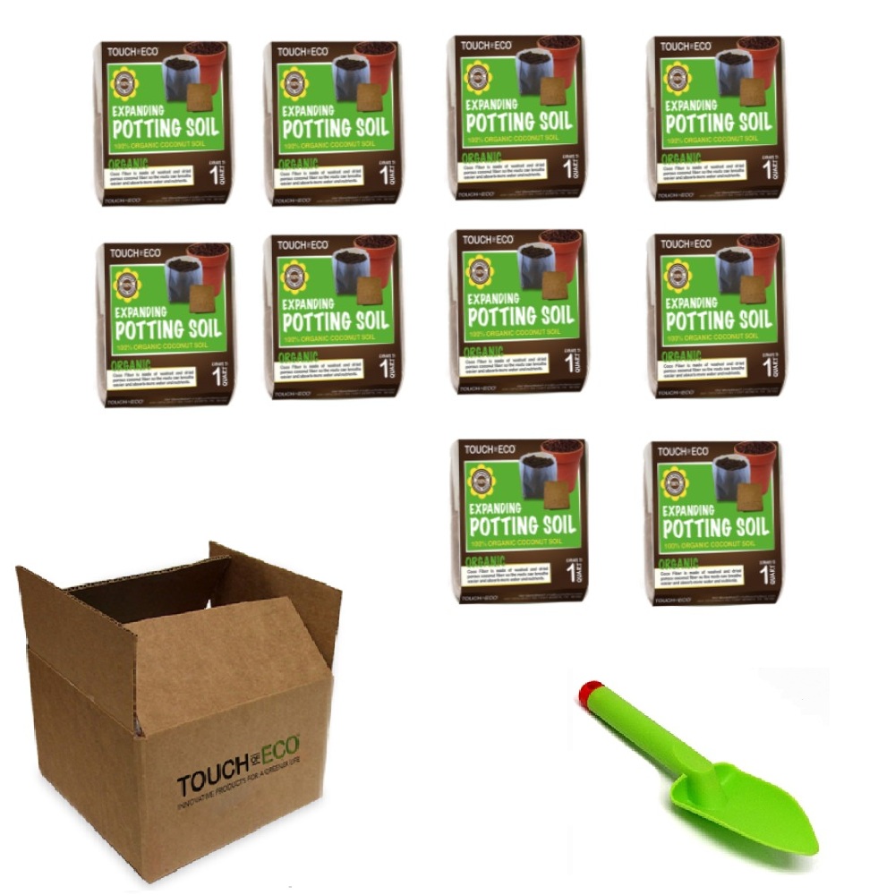 Organic & Natural Coco Fiber Expanding Soil (4- or 10-Pack) - Coco Fiber Expanding Soil - 10 Disk