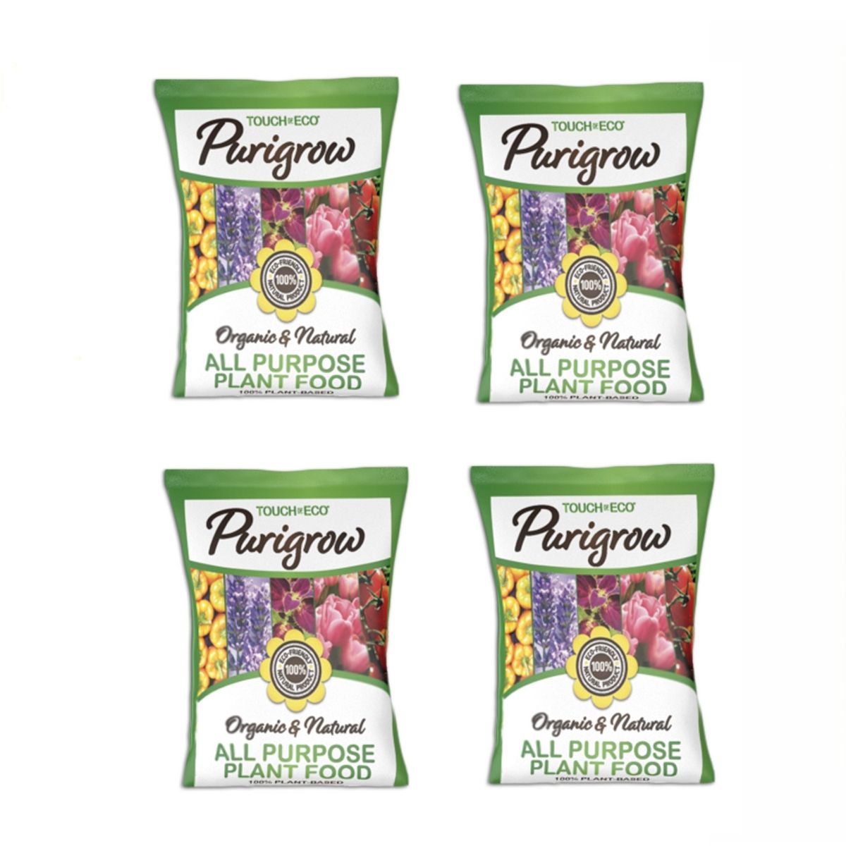 Purigrow Organic & Natural All Purpose Plant Food (4-, 8-, or 16-Pack) - 1oz Purigrow Plant Food - 4 Packets