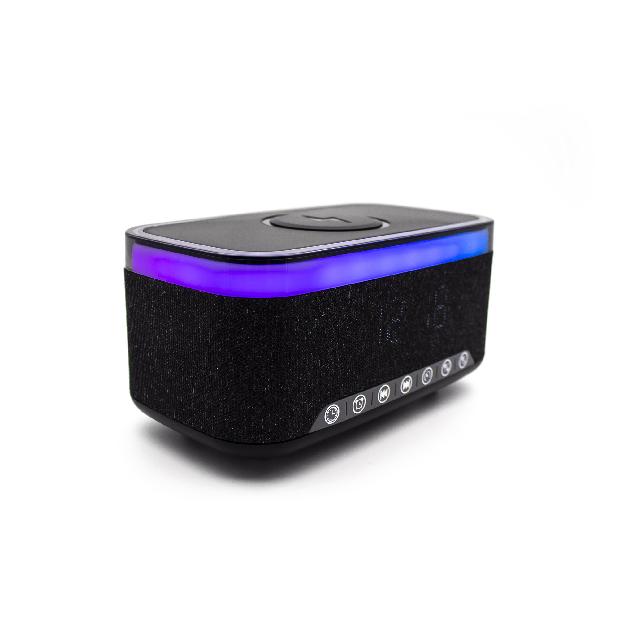 Wireless Charger Clock with Speaker - Black