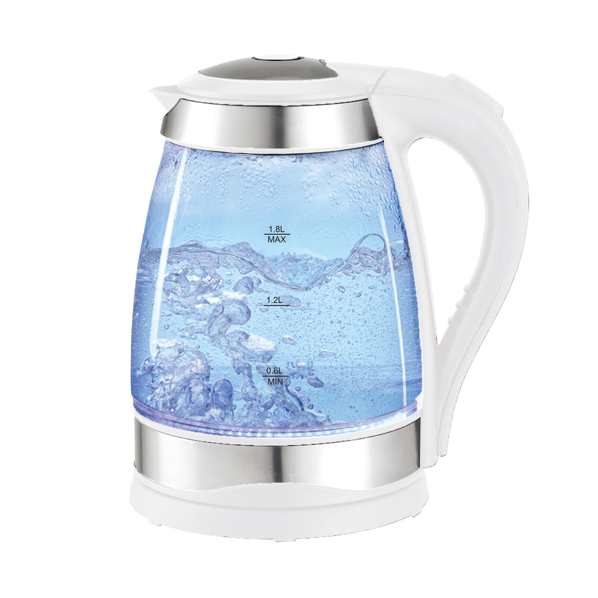 Cordless Speed-Boil Stainless Steel Electric Kettle with LED - White