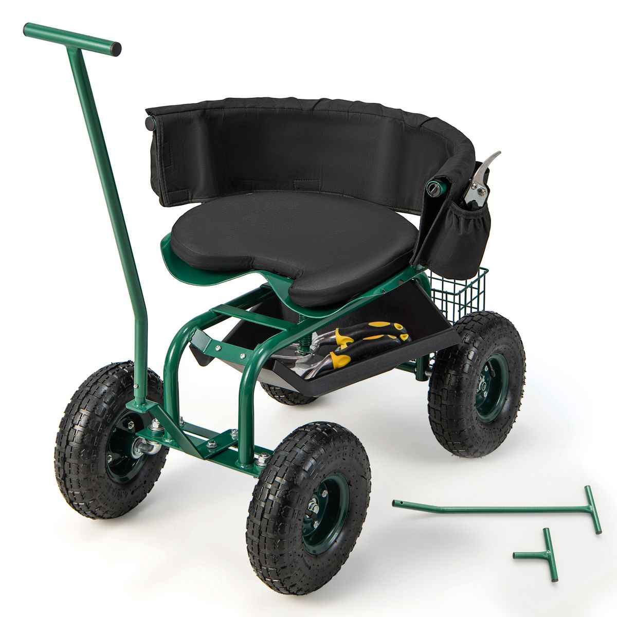Adjustable Outdoor Rolling Garden Cart - Costway Rolling Garden Cart Ou