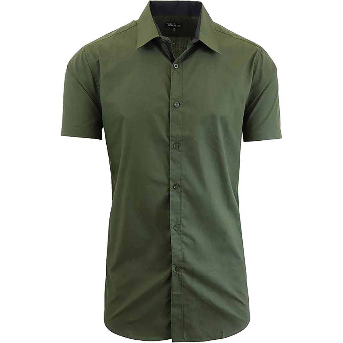 Men's Short Sleeve Dress Shirt - Olive - Medium