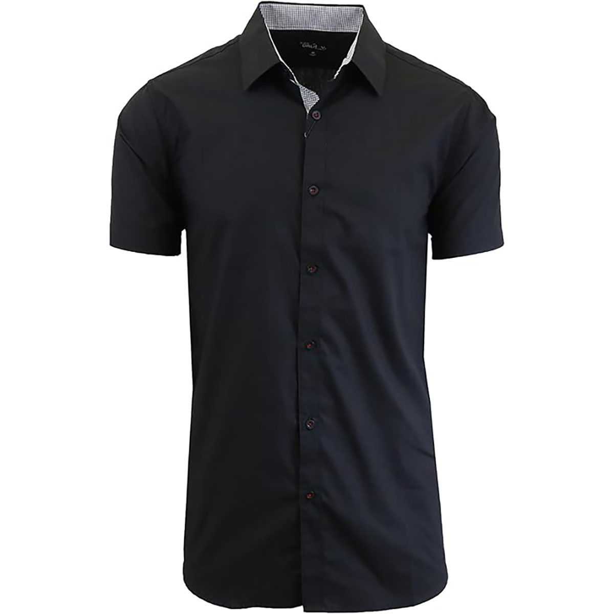 Men's Short Sleeve Dress Shirt - Black - Small