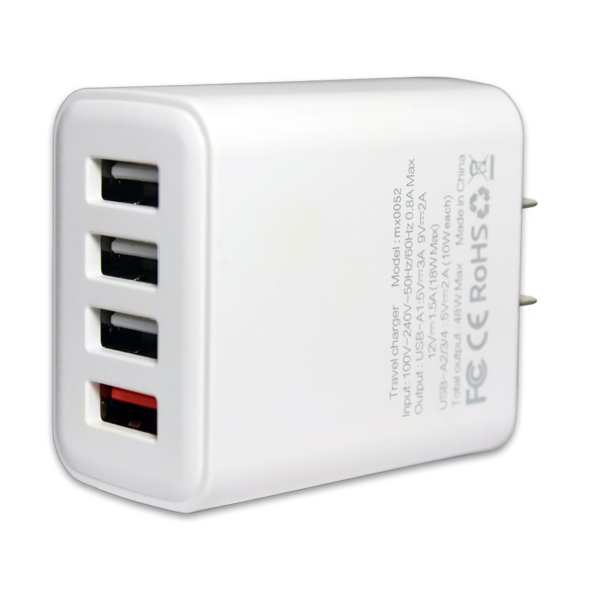48W 4-Port USB Wall Charger (1 to 5-Pack) - USB Wall Charger 2-Pack