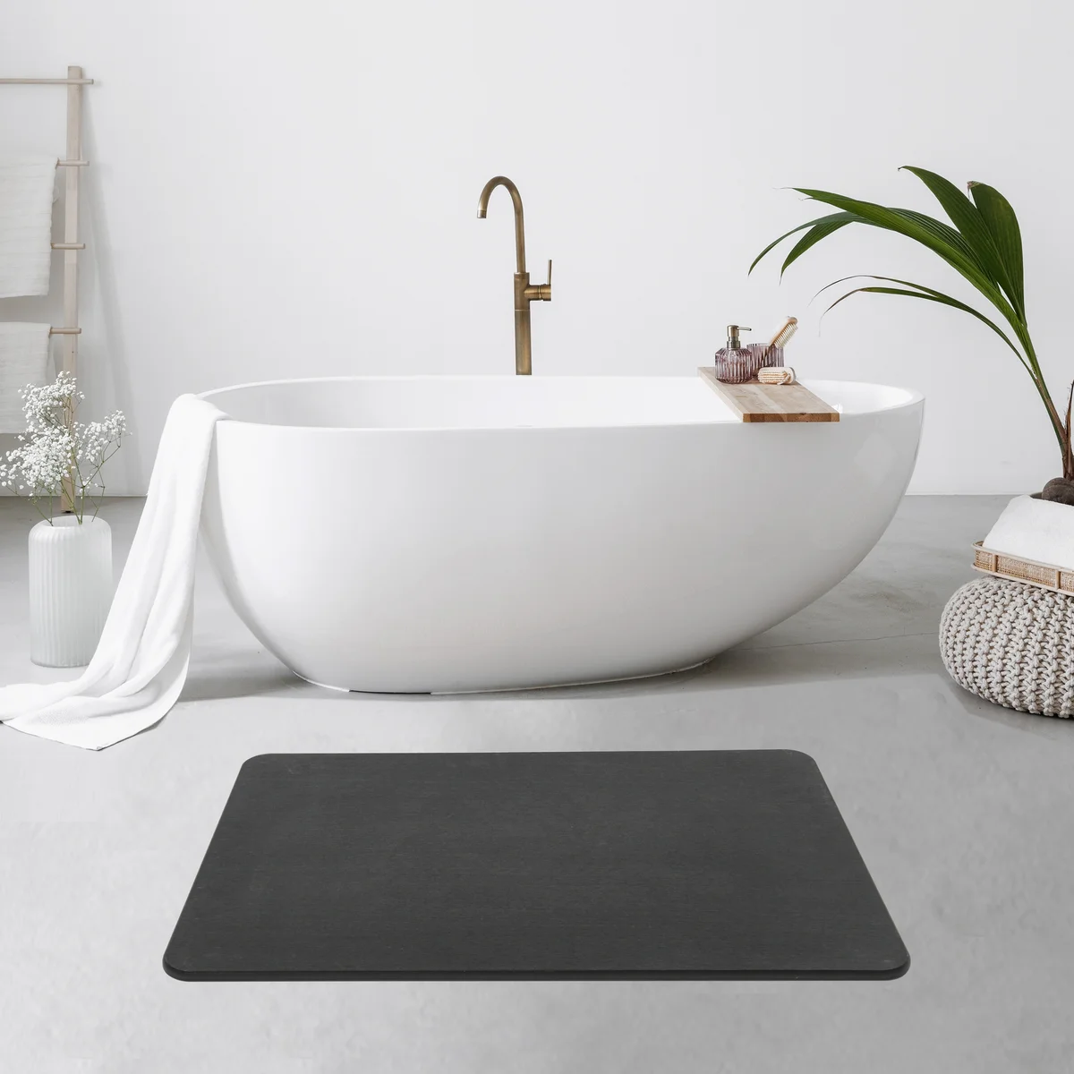 Diatomaceous Earth Bath Mat  - Black