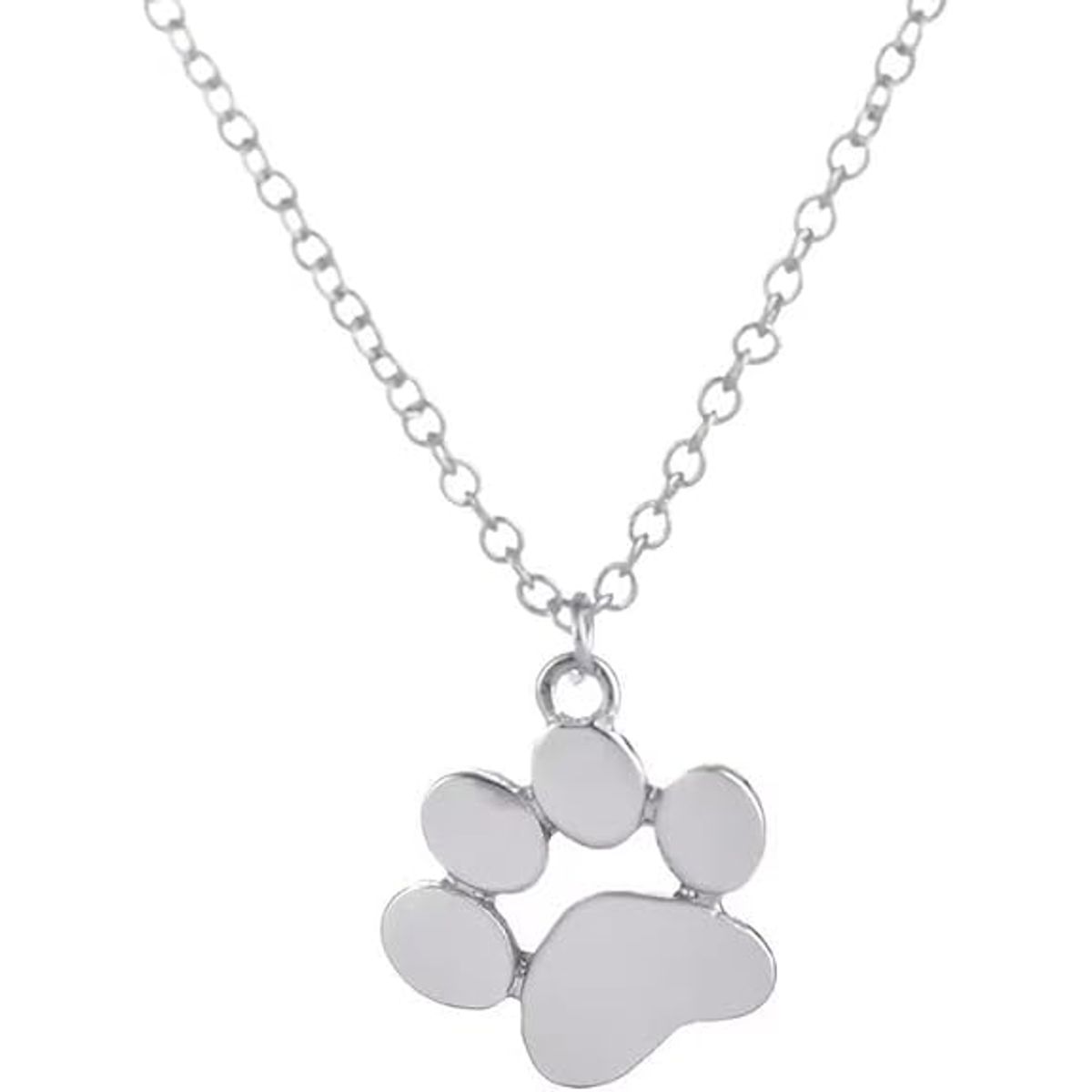 Pet Lovers Paw Necklace - Silver