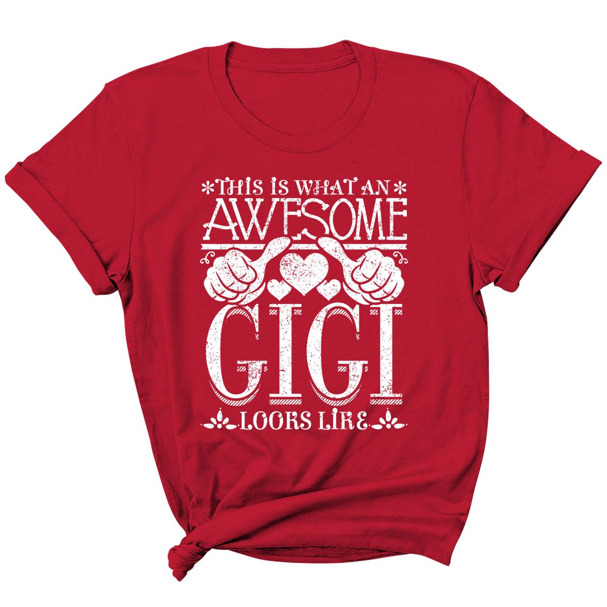 Women's "Awesome Mom/ Grandma Looks Like" T-Shirt - Gigi - Red / S
