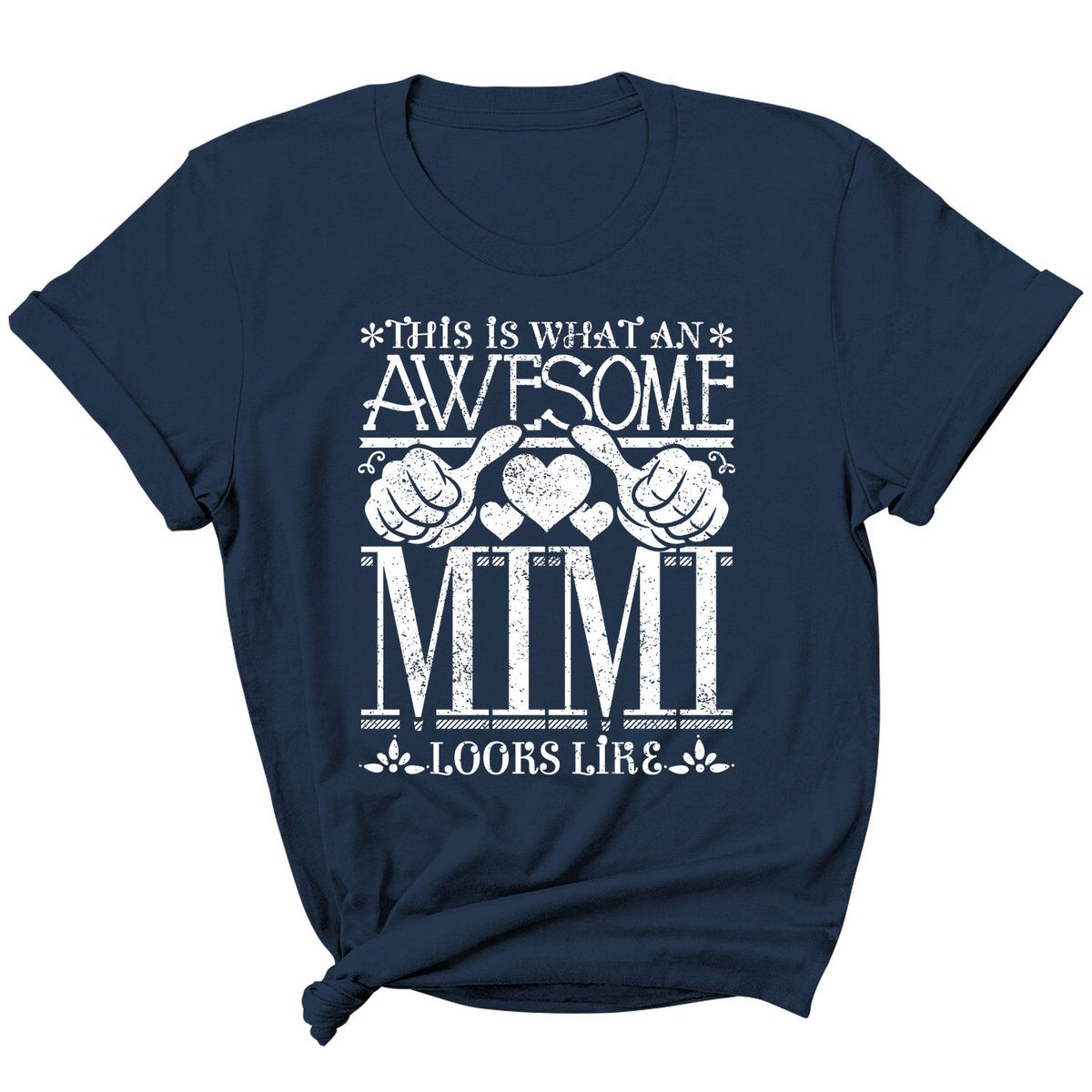 Women's "Awesome Mom/ Grandma Looks Like" T-Shirt - Mimi - Navy / 2XL