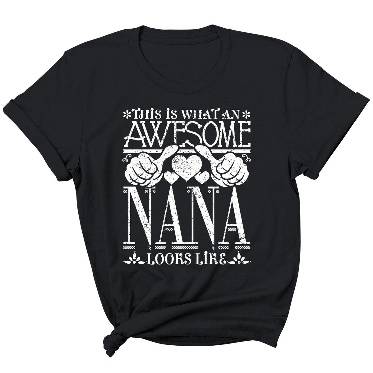 Women's "Awesome Mom/ Grandma Looks Like" T-Shirt - Nana - Black / 2XL